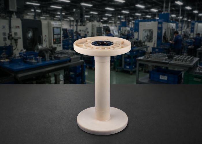 Mẫu ống chỉ ngành lưới cá được tiện CNC chính xác từ nhựa chịu tải lực nén lớn tại xưởng Kiến Hiệp