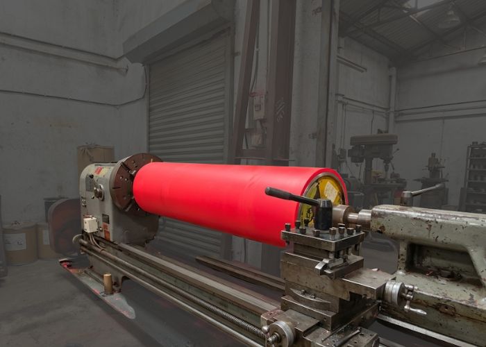 Kiến Hiệp Roll gia công trục chuyển hướng PU khổ lớn, đáp ứng tiến độ chỉ từ 10 - 15 ngày giao hàng.