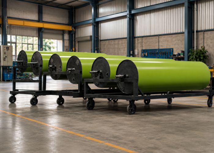 Quy trình phủ sơn teflon 4 bước tại Kiến Hiệp Roll đảm bảo bề mặt láng mịn và độ đồng tâm tuyệt đối