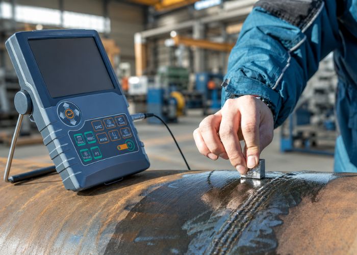Phương pháp kiểm tra siêu âm UT giúp dò tìm chính xác khuyết tật ngầm, bảo vệ trục rulo khỏi rủi ro đứt gãy